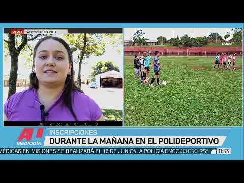 #AlMediodía: inscripciones abiertas a la Escuela Municipal de Fútbol en Aristóbulo del Valle