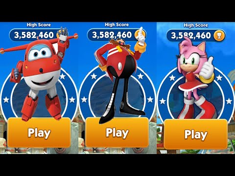 Super Wings Jett Run vs Sonic Dash - Gameplay Walkthrough