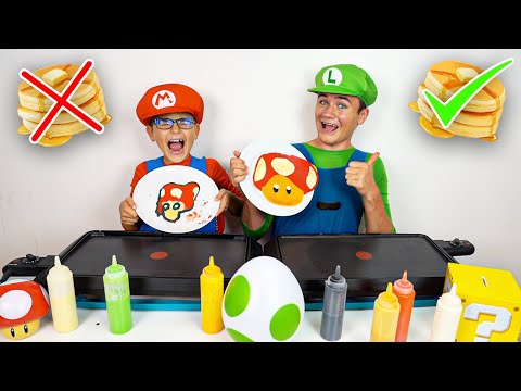 PANCAKE ART CHALLENGE !!! - Swan VS Néo : Spécial Super Mario 🍄