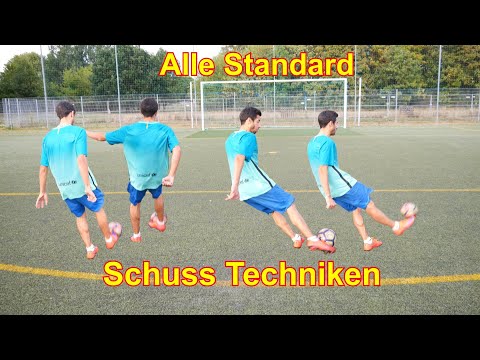 Alle Standard Schüsse in Fußball lernen Tutorial /Vollspann, Außenrist, Innenrist /Richtig Schießen