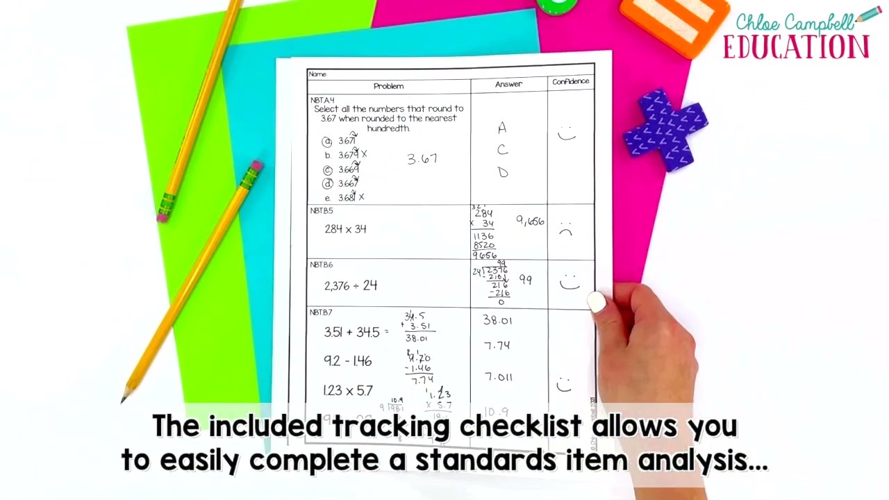 5th Grade Math Review | Math Test Prep | Standards Based Assessment
