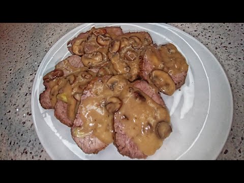 عرق لحمه بصوص الماشروم | Roast beef with Mushroom sauce