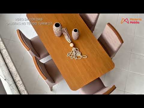 Video thumbnail of Mesa de Jantar Eloise 180cm Tampo MDF Laminado com 6 Cadeiras Eloise Moderna Mobília