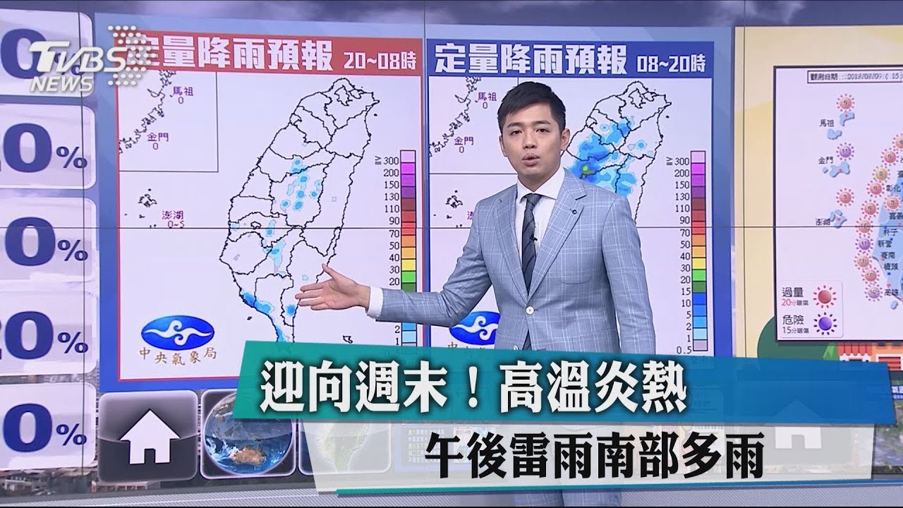 迎向週末！高溫炎熱　午後雷雨南部多雨 