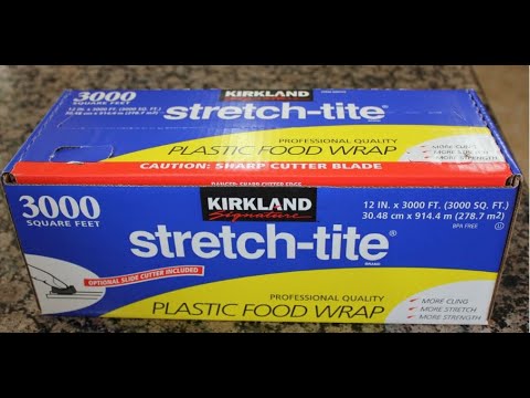 How to install the  Kirkland Signature Stretch-Tite Plastic Food Wrap, 12 in x 3000 ft  item  208733