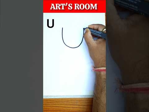 🌹 Easy Drawing with Letter U | Simple and Beautiful Rose Drawing Tutorial 🎨