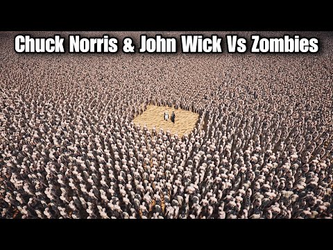 CHUCK NORRIS & JOHN WICK SURROUNDED BY 2 MILLION ZOMBIES | Ultimate Epic Battle Simulator 2 | UEBS 2