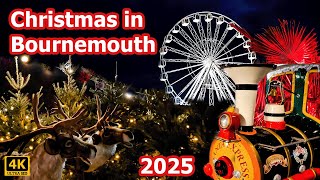 Christmas in Bournemouth | Xmas Tree Wonderland & Market | 2025 | 4K