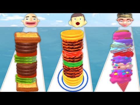 SANDWICH RUNNER vs BURGER RUSH vs ICE CREAM RUNNER - Gameplay All Levels New UPDATE Android 2023