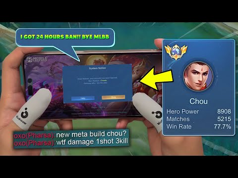 HACK DAMAGE!! THIS IS THE REASON WHY I DON'T SHOW THIS CHOU NEW META BUILD!! I GOT BAN FOR 24HRS 😢