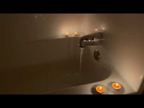3 Hours Bathtub Running- White Noise ASMR- Soothing Sounds for Sleep - Candles and Dim lighting