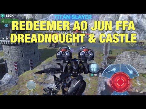 Godlike Redeemer Ao Jun in FFA: Dreadnought & Castle Gameplay | War Robots F2P Champion League