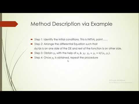 Euler Method for Numerical Solution of ODE's