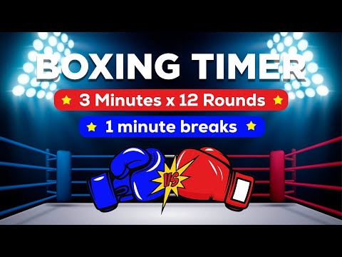 12 Round Boxing Match /Training Timer – 3 Minutes of Intensity with 1 min Breaks