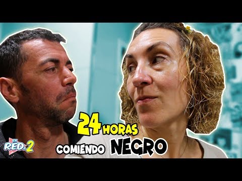 24 HORAS COMIENDO COLOR NEGRO!! Comida por colores All Day eating Black Food | Enreda2