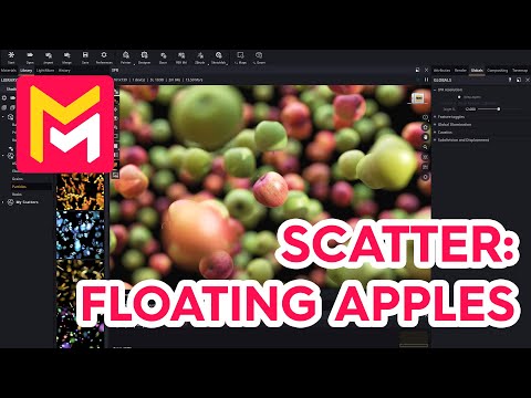 Maverick Render Product Viz Scatter Floating Apples