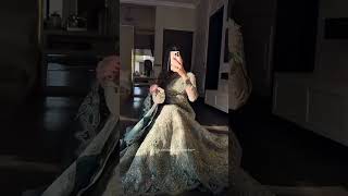 Frost Blue Embellished Organza Maxi - Video 1