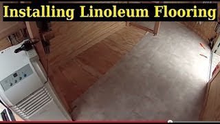 Installing linoleum flooring ........... 6x10 Enclosed Trailer Conversion Project