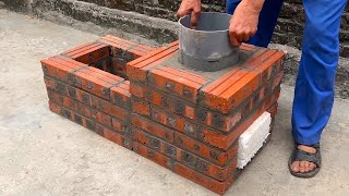 Amaizng Traditional Mason Build A Beautiful Outdoor Kitchen From Brick And Cement - Diy Construction