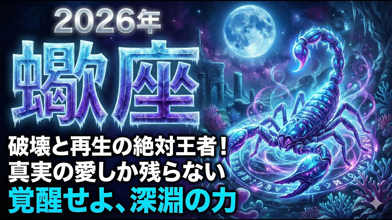 【2026年 蠍座の運勢】2026年（蠍座の逆襲）、ついに報われる時。あなたが「本物」を手に入れるための過酷で美しい再生の全貌：「令和8年、絶対にやってはいけない事」と「最高の開運アクション」
