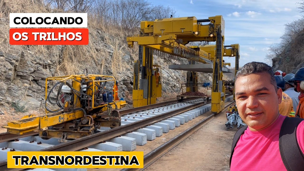 Obras Transnordestina colocando os trilhos