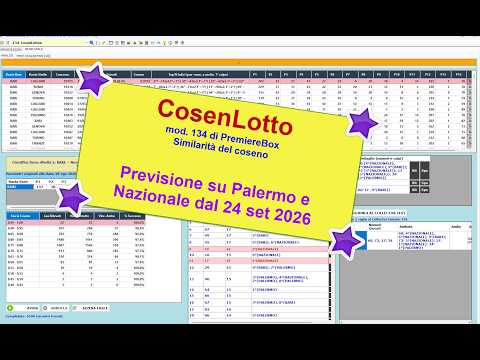 CosenLotto - mod.134 di PremiereBox - Similarità del coseno nel gioco del lotto #previsionigratis
