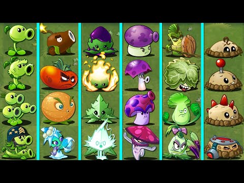 6 Team PEA x SHROOM x MINT x MINE x PUNCH x ONE HIT Battlez - Pvz 2 Team Plant vs Team Plant
