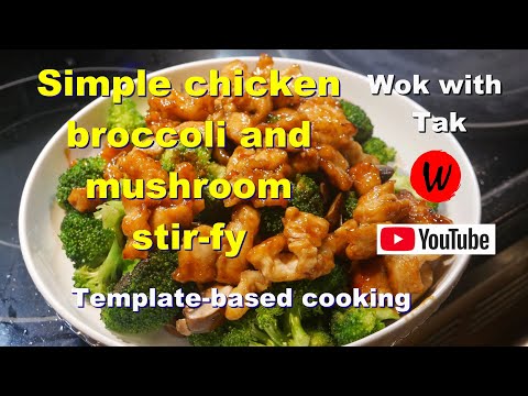 Simple chicken, broccoli, and mushroom stir-fry