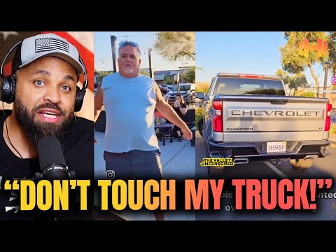 Man Argues With Woman Over Truck DOUBLE PARKED Then Husband Shows Up 🤣