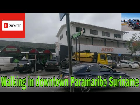 Walking in downtown Paramaribo Suriname