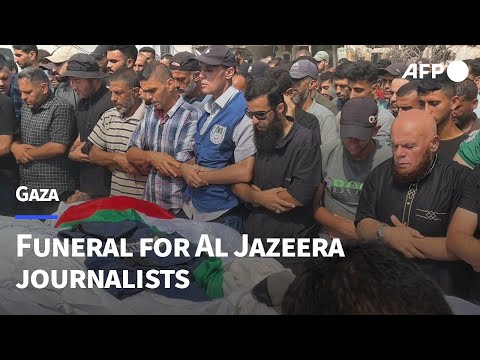 Funeral held for journalists killed in Israeli strike in Gaza | AFP