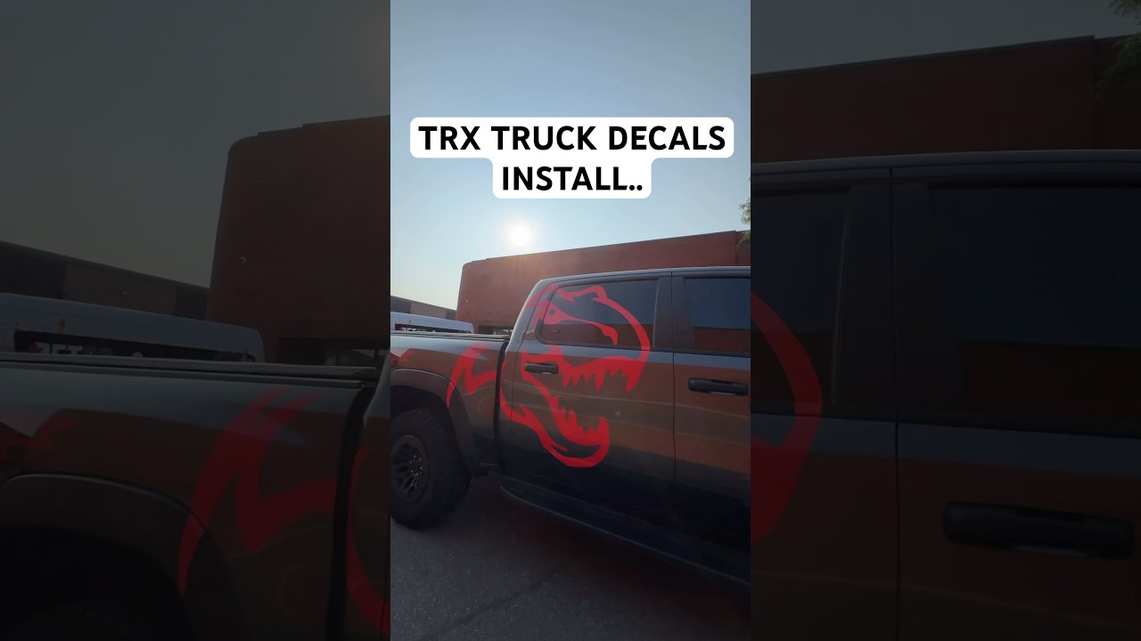 Custom TRX Truck Decals Install.. #carwrap #truck #decals #wrap #vinyl #install #transformation #car