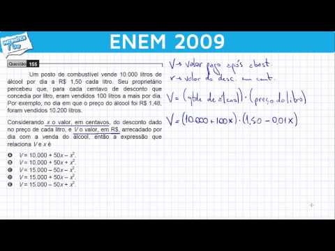 ENEM 2009 Mathematics #20 - Determining the Formation Law of a Quadratic Function