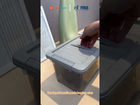 Gambar Informa Kotak Penyimpanan Dengan Tutup 26.5x18.5x17 cm - Abu-Abu