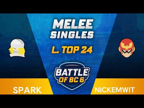 Spark (Sheik) vs Nickemwit (Captain Falcon) - Melee Singles Losers Top 24 - Battle of BC 6