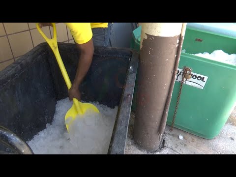 Ice machine being repaired