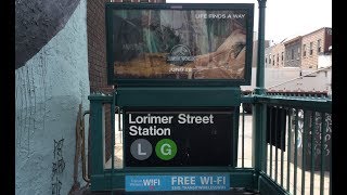 MTA NYC Subway: R68 (G) Train &amp; R143, R160 (L) Train @ Lorimer Street &amp; Metropolitan Avenue