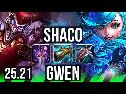 SHACO vs GWEN (JGL) | Rank 3 Shaco, Legendary, 600+ games | BR Grandmaster | 25.21
