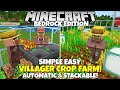 Minecraft Bedrock: Automatic Villager CROP FARM! Cheap & Easy! MCPE Xbox Ps4 PC