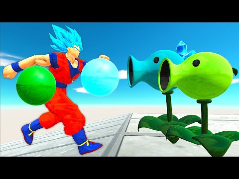 MONSTERS CLIMB THE ICE AND GREEN PEASHOOTER PATH - Animal Revolt Battle Simulator