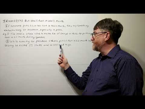 English Tutor Nick P Idioms (154) Put One's Foot in One's Mouth