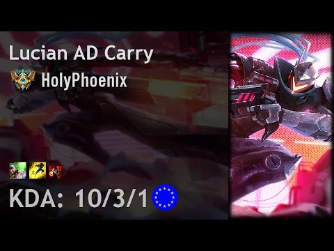 Lucian AD Carry vs Vayne - HolyPhoenix - EUW Challenger Patch 6.22