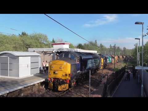 37688 & 37218 thrashing past Hyndland with Autoballasters: 10/05/16