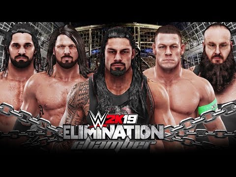 WWE 2K19 Elimination Chamber - Roman Reigns vs Cena vs Rollins vs Styles vs Strowman vs Triple H!