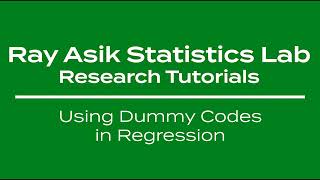 Using Dummy Codes in Regression