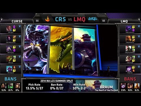 Curse vs LMQ | S4 NA LCS Summer split 2014 W4D2 | LMQ vs Curse | CRS vs LMQ G1 Full game HD