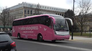[GLOUCESTERSHIRE BUSES] Pink National Express Scania K340 Caetano Levante in Cheltenham 23/02/2013