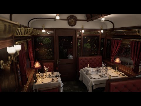 Relax in the Dining Car of the Orient Express | 10 Hour | Ambient Train Noises, Luxury Dining