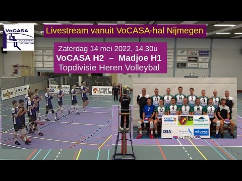 VoCASA H2 - Madjoe H1 (14 mei 2022) Topdivisie Heren Volleybal - Livestream