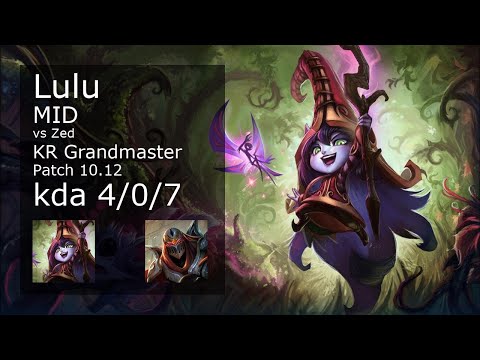 Lulu vs Zed Mid - KR Grandmaster 4/0/7 Patch 10.12 Gameplay // [롤] 룰루 vs 제드 미드